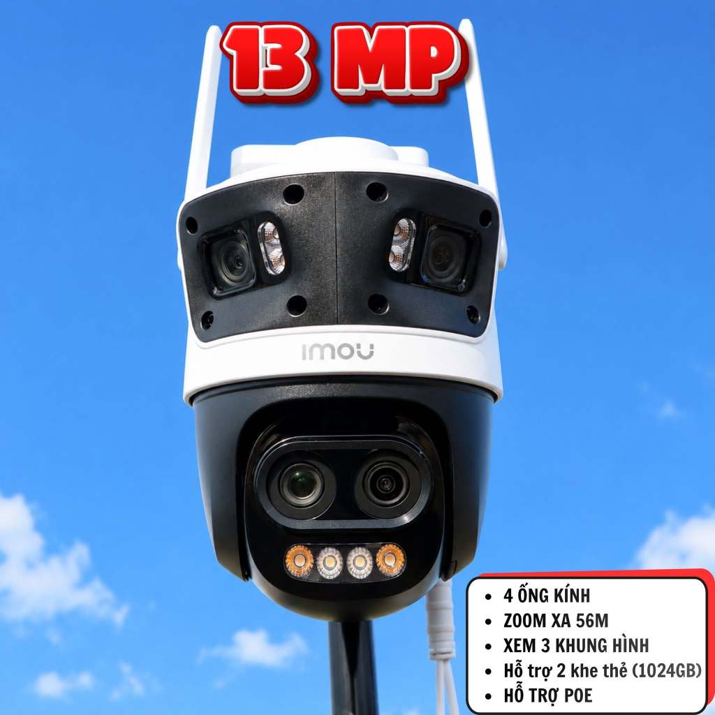 Camera Wifi IMOU Cruiser Triple S7UP-11M0WED/ Cruiser Pano Z S76DP-13M0N Full Color,Còi Đèn Báo Động 8
