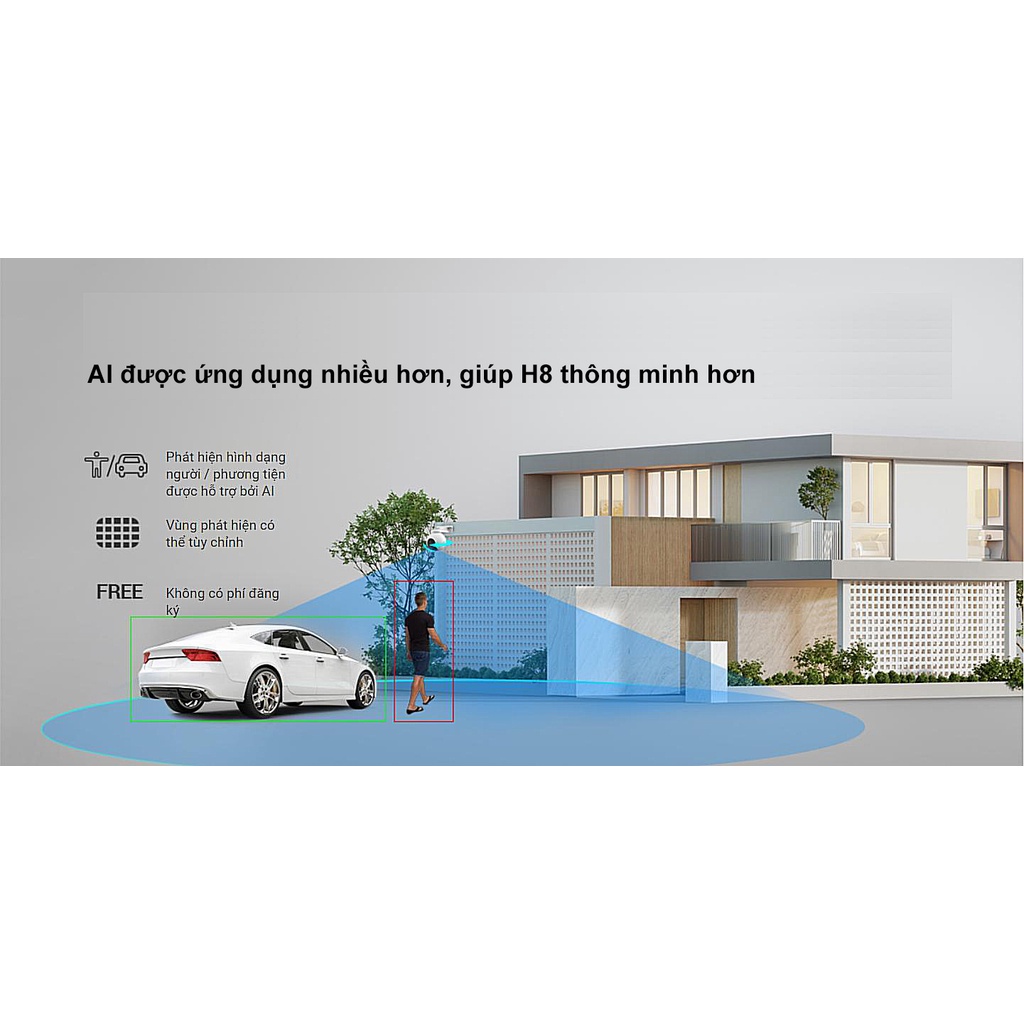 Camera Wifi EZVIZ H8 PRO 2K 3MP, Full Color, Xoay 360 độ, Đàm Thoại 2 Chiều, Phát Hiện Chuyển Động 5