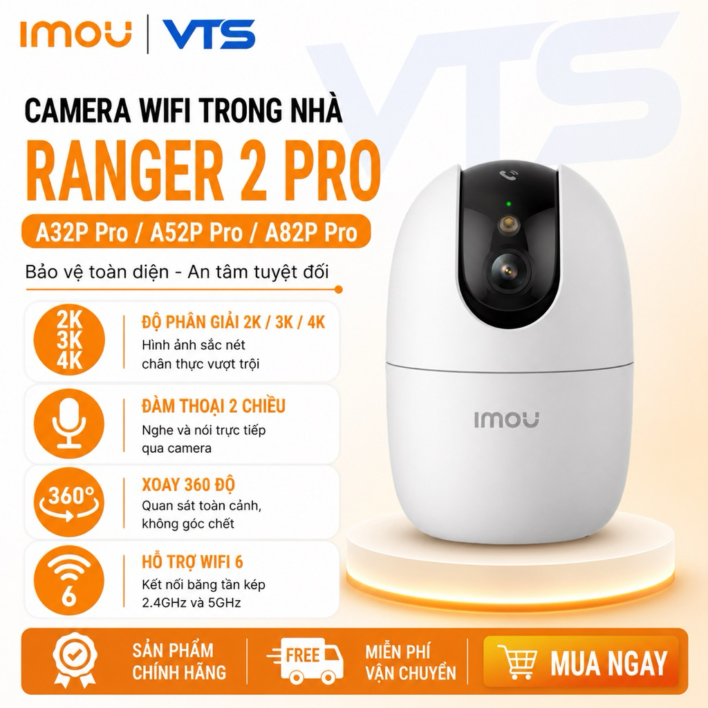 Camera Wifi IMOU Ranger 2 A32EP/A52P, Ranger 2 Pro A32P/A52P/A82P Pro/K2MP Xoay 360 độ, Đàm Thoại 4