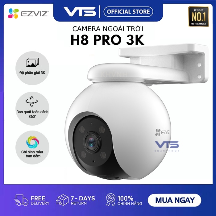 Camera Wifi EZVIZ H80X 4K 8MP/H8X 4MP/H8 PRO, Xoay 360 Độ, Đàm Thoại, Có Màu Ban Đêm, Theo Dõi 5