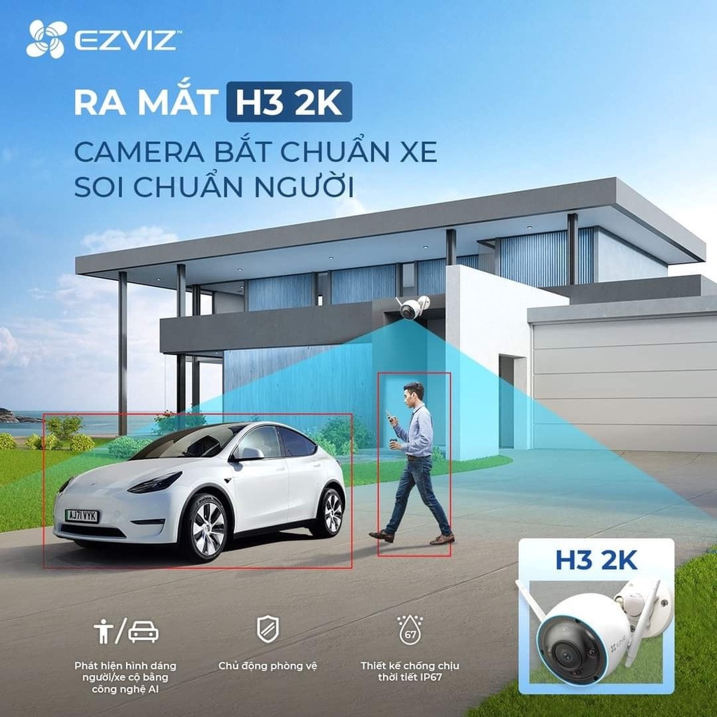 Camera Wifi EZVIZ H3 2K 3MP, Đàm Thoại 2 Chiều, Chuẩn H.265, Ai Thông Minh - VTS Việt Nam 4