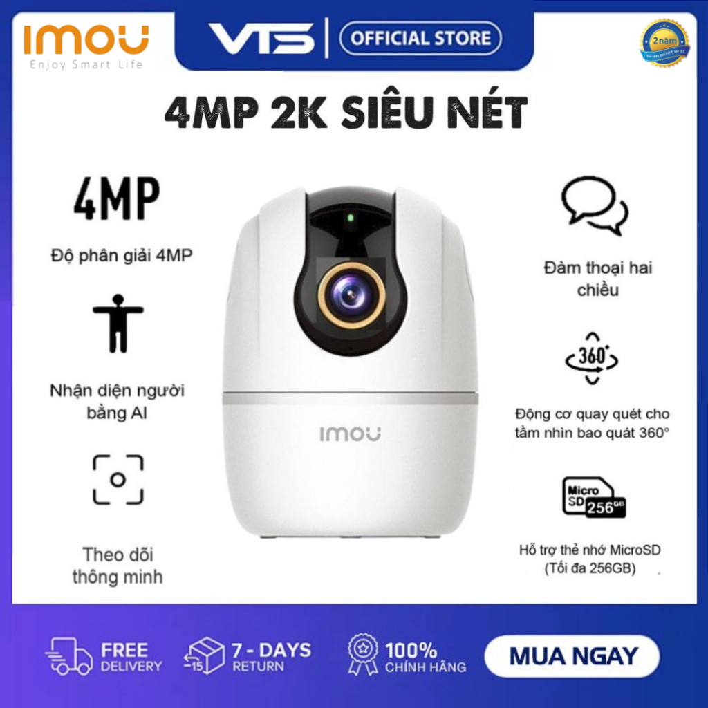 Camera Wifi iMOU C32SP 3MP 2K Góc Rộng Trong Nhà, Đàm Thoại 2 Chiều, Báo Động Thông Minh, BH 2 Năm