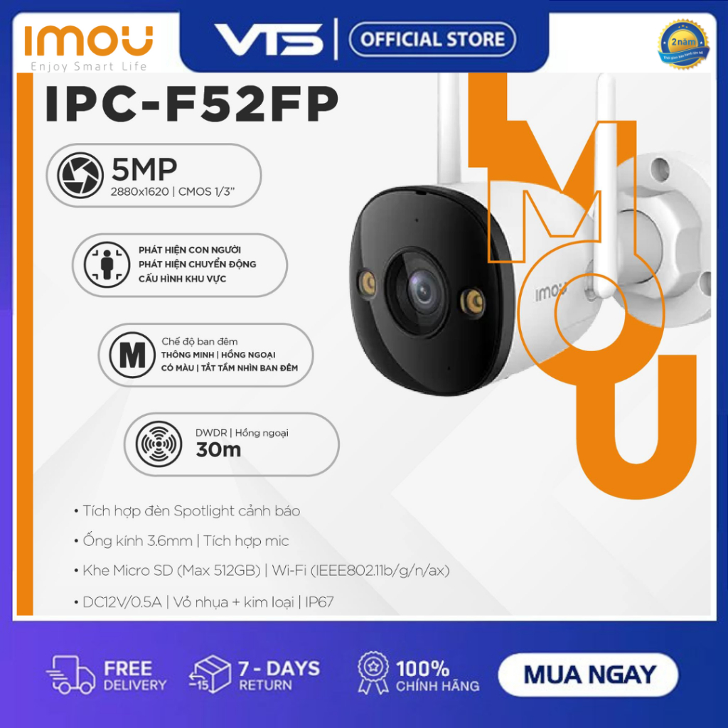 Camera Wifi IMOU Bullet 2E F32FP/F52FP/F32FP PRO/F52FP PRO Chỉ Thu Âm, Có Màu Ban Đêm, Báo Động 8