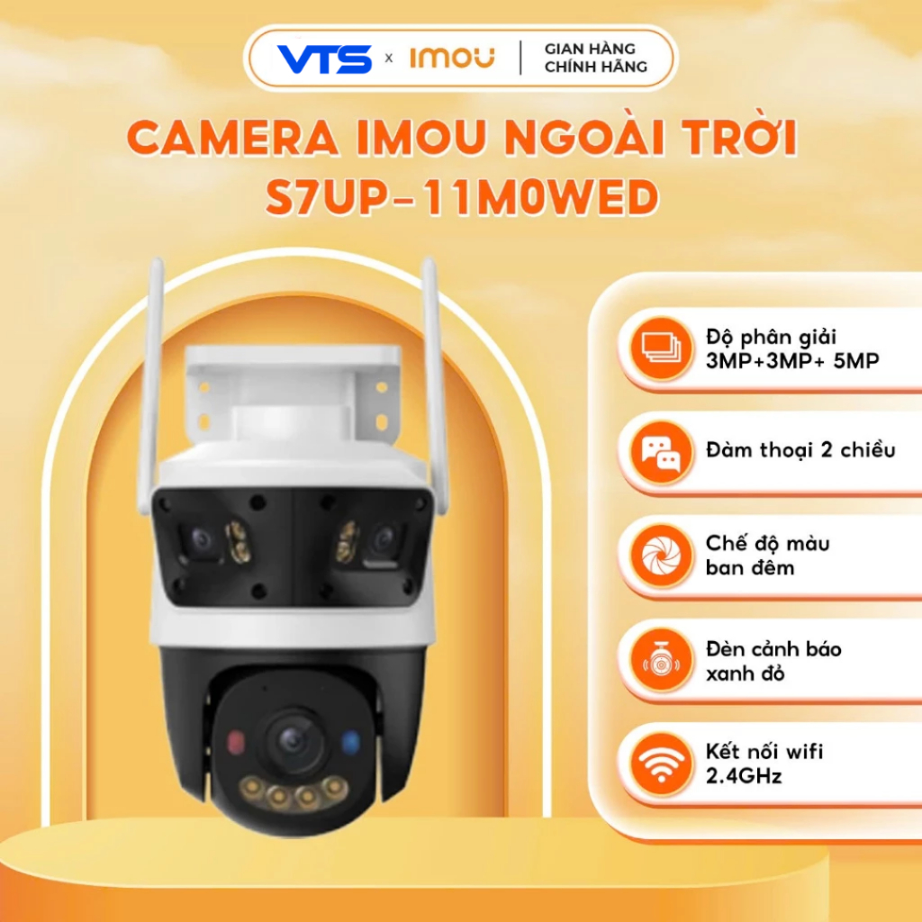 Camera Wifi IMOU Cruiser Triple S7UP-11M0WED/ Cruiser Pano Z S76DP-13M0N Full Color,Còi Đèn Báo Động 4
