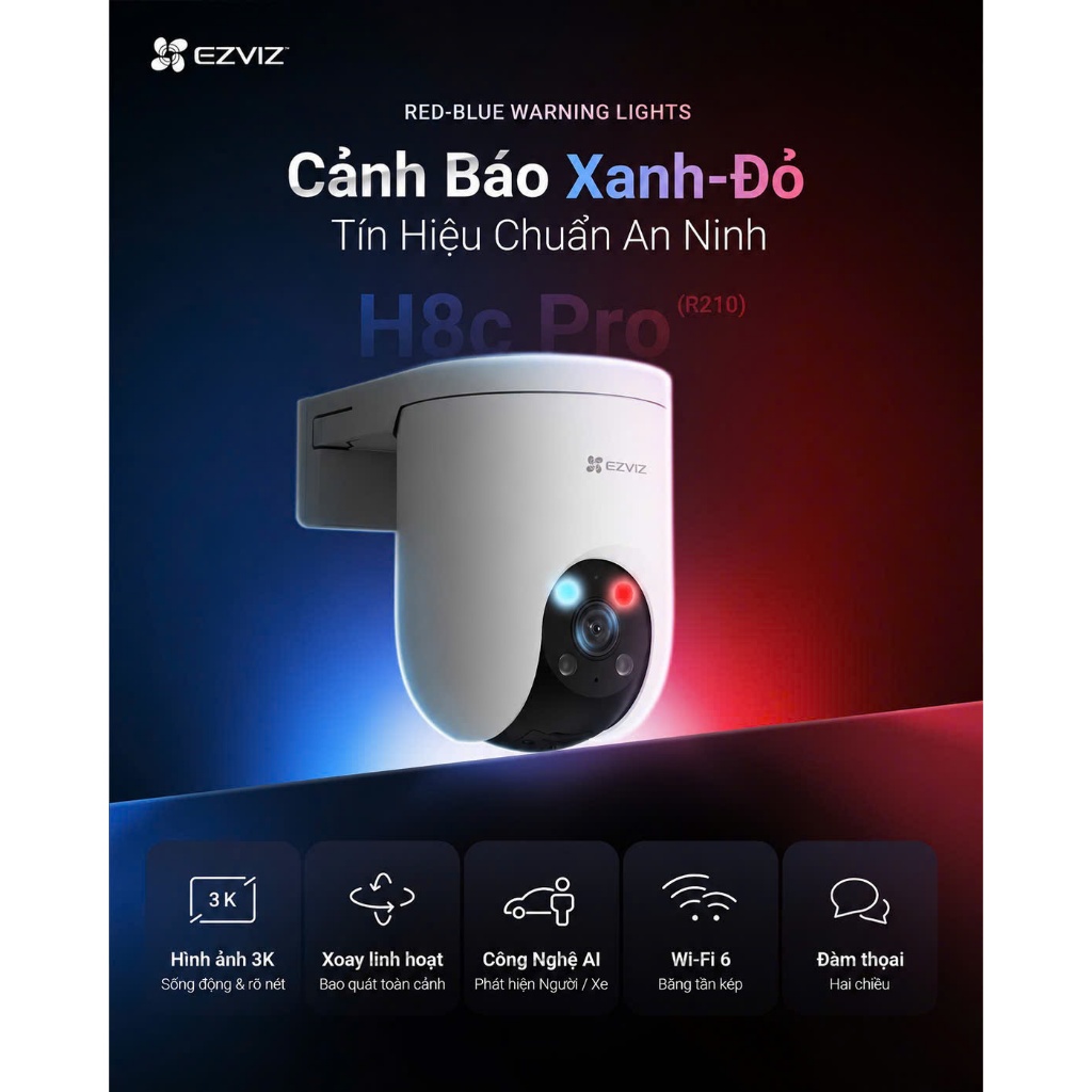 Camera Wifi EZVIZ H8C PRO 3MP/4MP/5MP/8MP, H8C PRO R210, Xoay 360 Độ, Đàm Thoại 2 Chiều, Có Màu 5