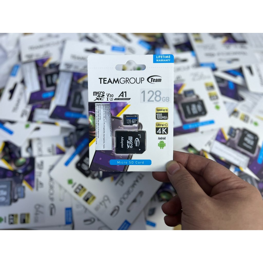 Thẻ Nhớ Micro SDXC TeamGroup 32GB/64GB/128GB UHS-I U3 V30 A1 upto 100MB/s - Chuyên Dùng Cho Camera 4