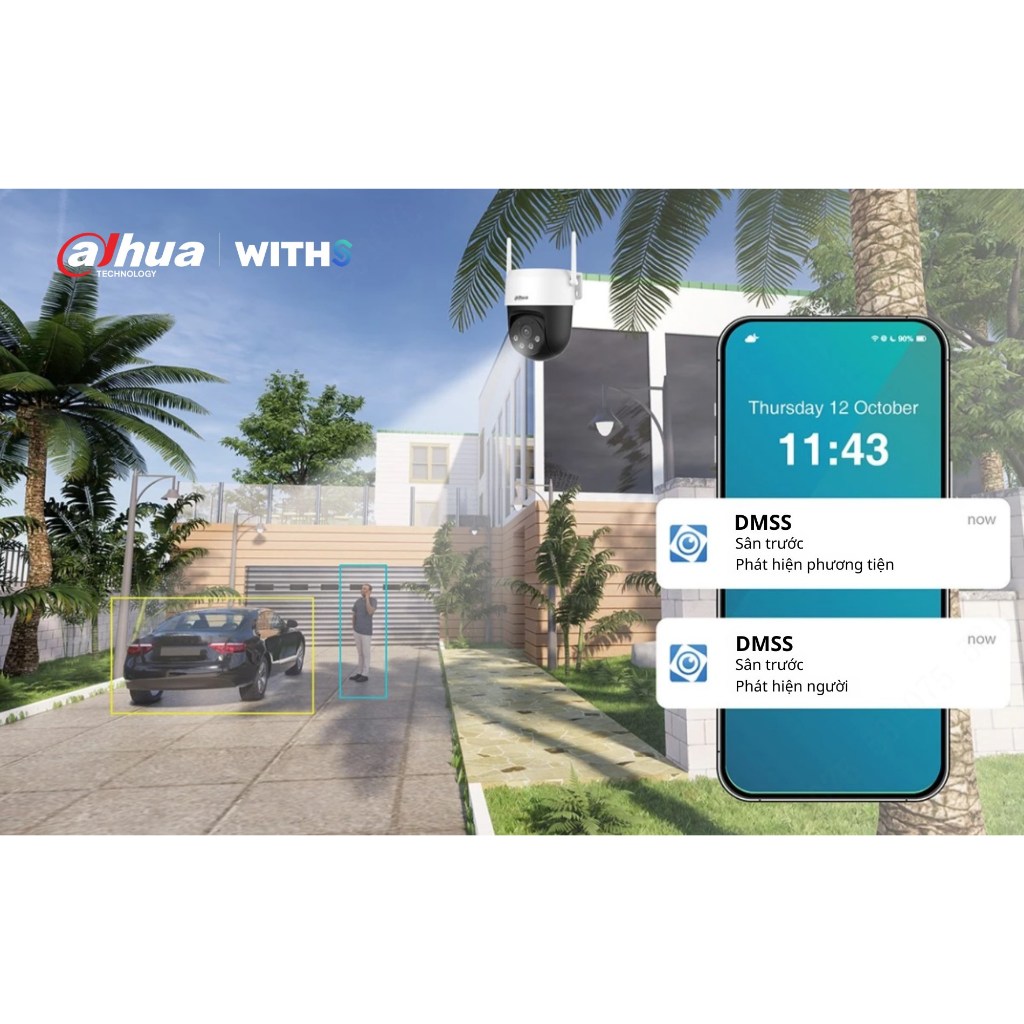 Camera Wifi DAHUA PICOO A2 DH-P3AS-PV 3MP/DH-P5AS-PV 5MP Ngoài Trời, Xoay 360 Độ, Có Màu, Đàm Thoại 9