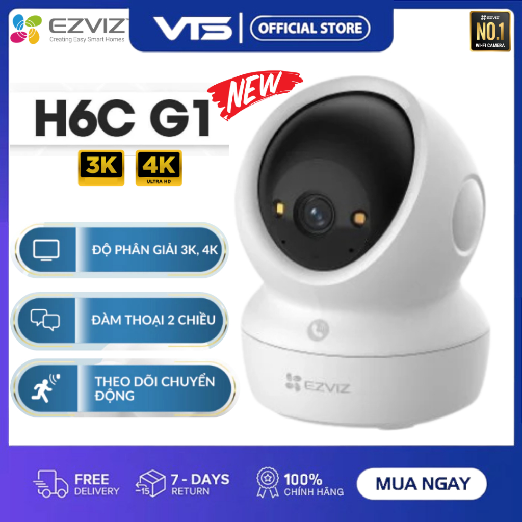 Camera Wifi EZVIZ H6C PRO, H6C G1 3MP/5MP/8MP - Xoay 360 Độ, Đàm Thoại 2 Chiều, Theo Dõi Chuyển Động 4