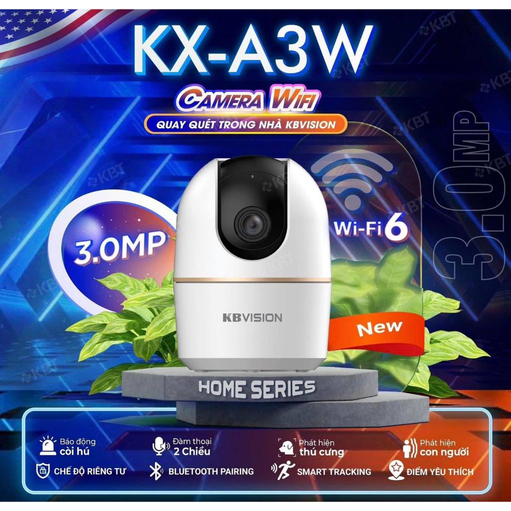Camera Wifi KBVISION A3W 3MP/A5W 5MP - Xoay 360 Độ, Đàm Thoại 2 Chiều, Theo Dõi Chuyển Động 2