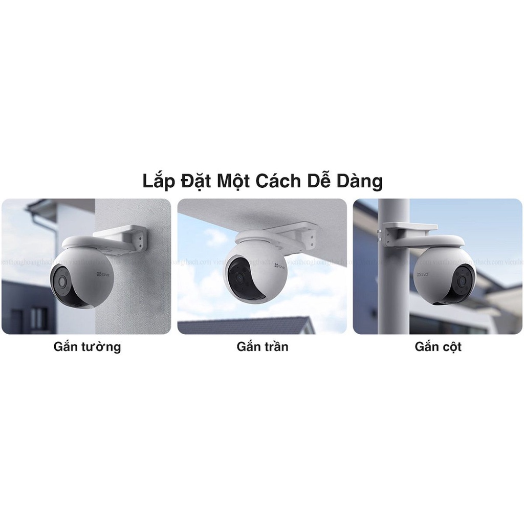 Camera Wifi EZVIZ H8 PRO 2K 3MP, Full Color, Xoay 360 độ, Đàm Thoại 2 Chiều, Phát Hiện Chuyển Động 8