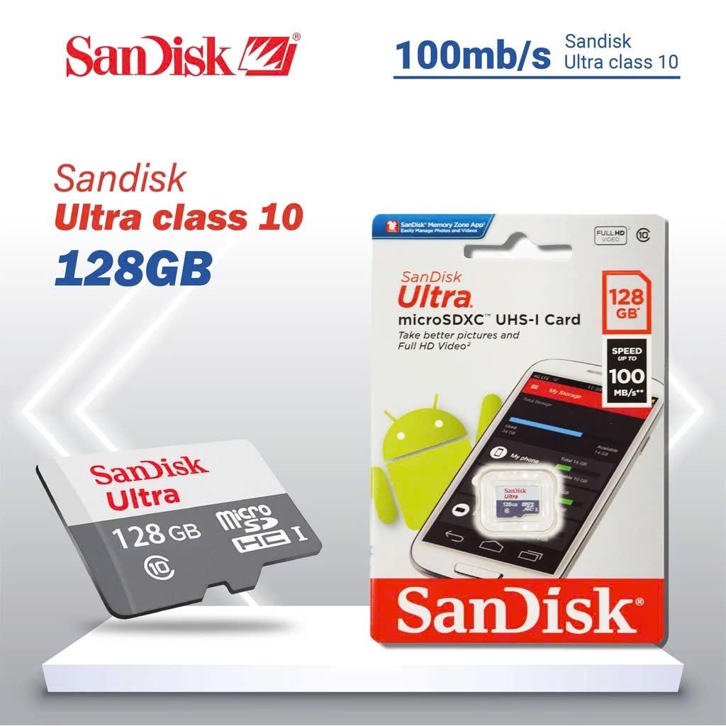 Thẻ Nhớ Micro SD Sandisk 32GB/64GB/128GB Chính Hãng – Tốc Độ Cao, Bền Bỉ, Chuyên Dùng Cho Camera...