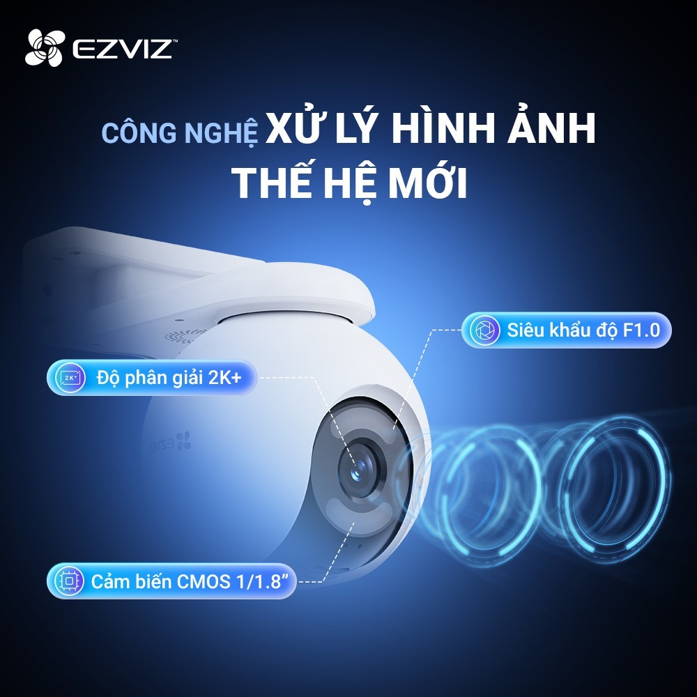 Camera Wifi EZVIZ H8 PRO 3MP 2K/H8X 4MP 2K+, Ngoài Trời, Xoay 360 Độ, Đàm Thoại 2 Chiều, Full Color 4
