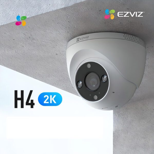 Camera Wifi EZVIZ Dome H4 3MP 2K, Đàm Thoại 2 Chiều, Có Màu Ban Đêm, Tích Hợp Còi Đèn Cảnh Báo
