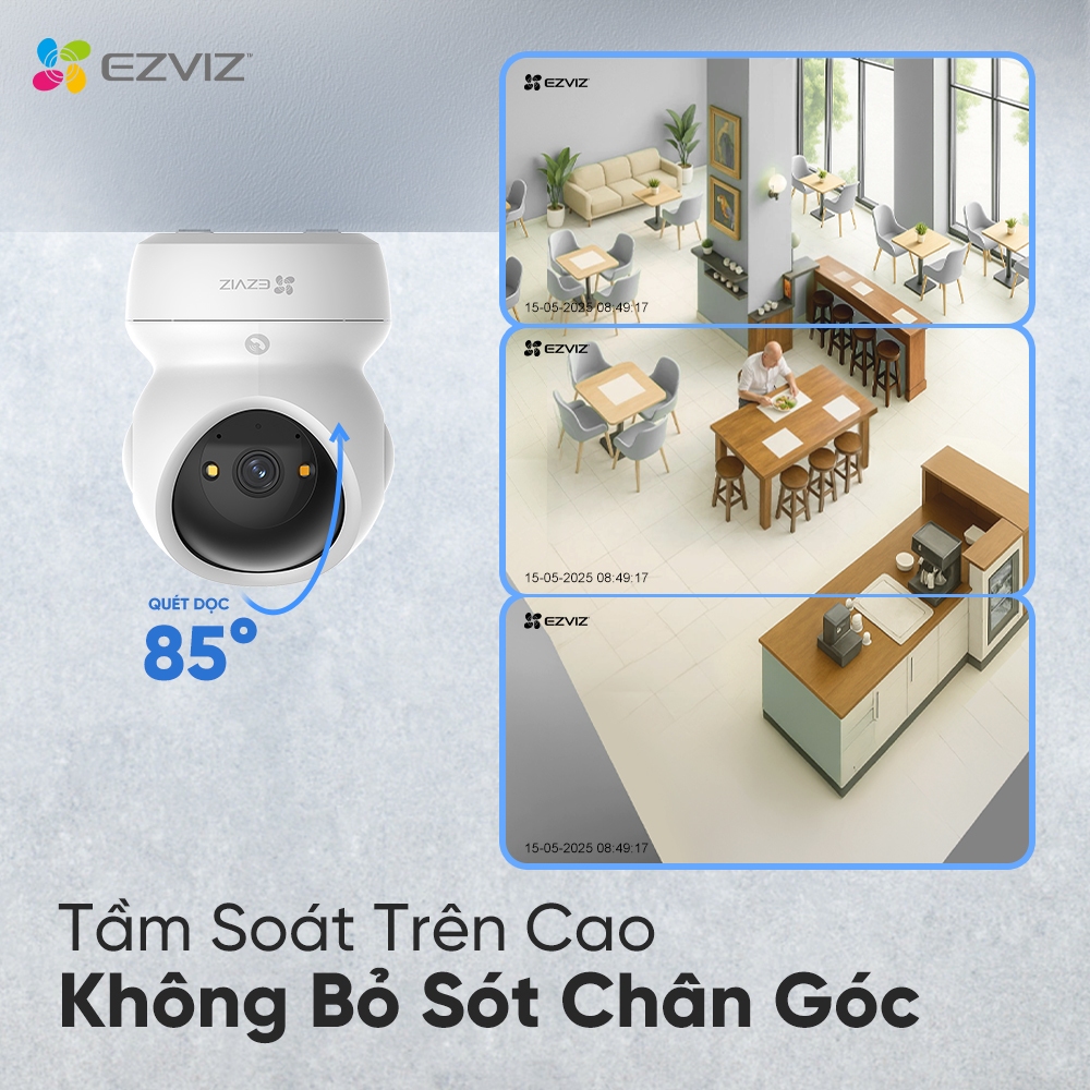 Camera Wifi EZVIZ H6C G1 3K 5MP/H6C PRO 3MP, Xoay 360 độ, Đàm Thoại 2 Chiều, Theo Dõi Chuyển Động 4