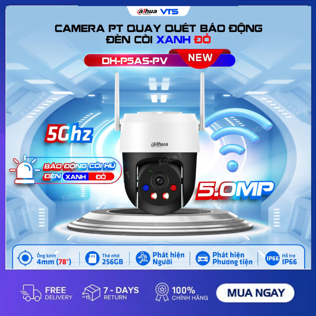 Camera Wifi DAHUA PICOO A2 DH-P3AS-PV 3MP/DH-P5AS-PV 5MP Ngoài Trời, Xoay 360 Độ, Có Màu, Đàm Thoại 3
