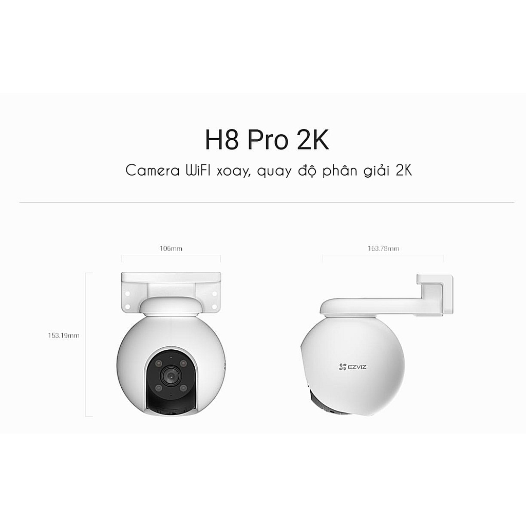Camera Wifi EZVIZ H8 PRO 2K 3MP, Full Color, Xoay 360 độ, Đàm Thoại 2 Chiều, Phát Hiện Chuyển Động 6