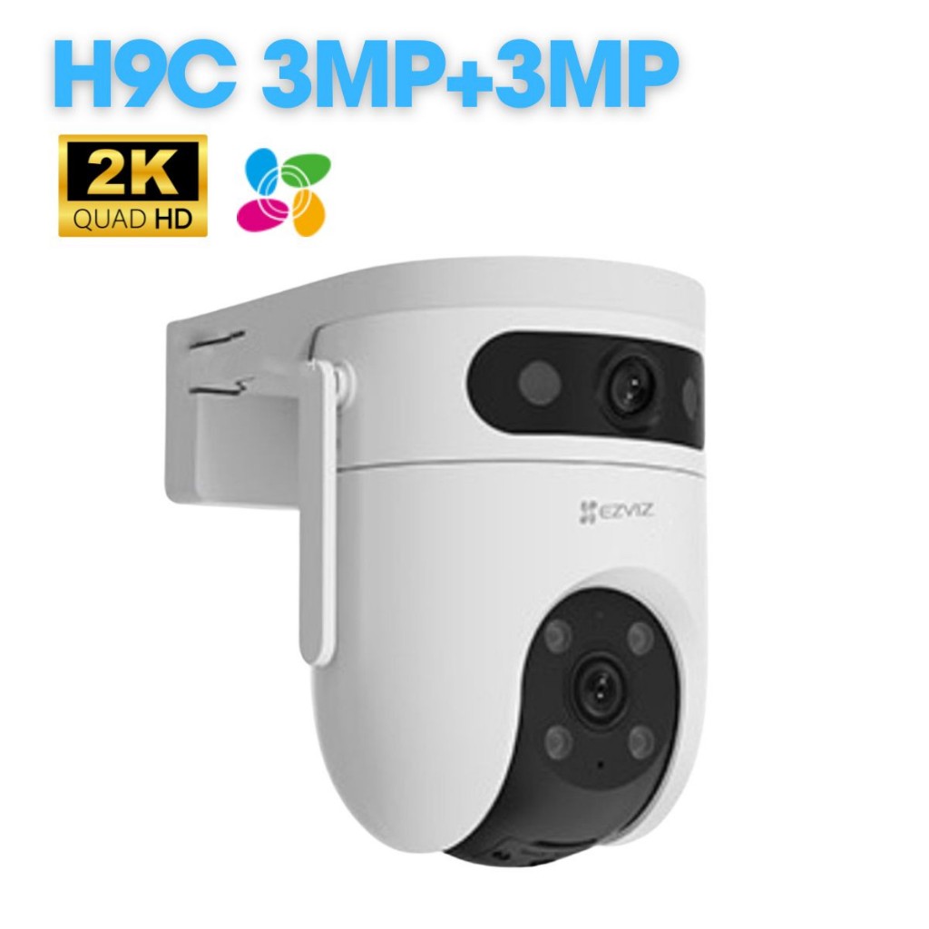 Camera Wifi 2 Mắt EZVIZ H9C 2K 6MP/H9C 3K 10MP/H9C 4G, Xoay 360 Độ, Đàm Thoại 2 Chiều, Full Color 2