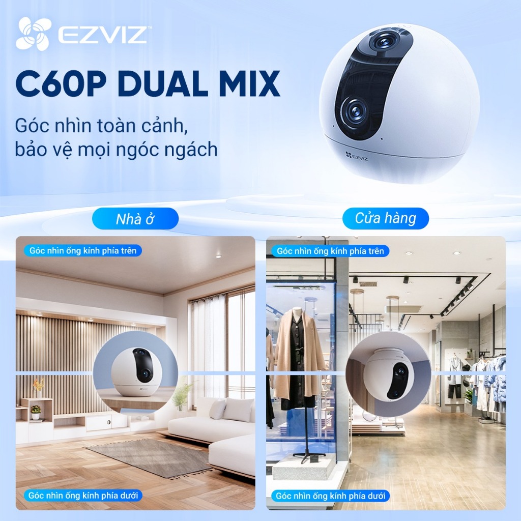 Camera Wifi EZVIZ C60P Dual 2K (3MP + 3MP) - Xoay 360 Độ, Đàm Thoại 2 Chiều, Theo Dõi Chuyển Động 4