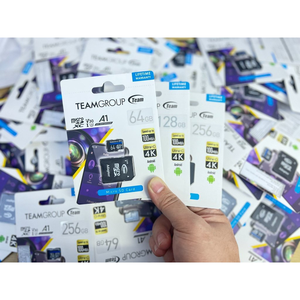 Thẻ Nhớ Micro SDXC TeamGroup 32GB/64GB/128GB UHS-I U3 V30 A1 upto 100MB/s - Chuyên Dùng Cho Camera 5