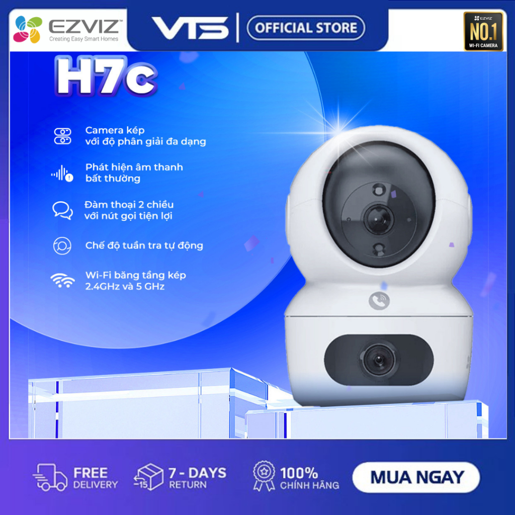 Camera Wifi EZVIZ 2 Mắt H7C Dual (4MP + 4MP), Xoay 360 Độ, Đàm Thoại 2 Chiều, Theo Dõi Chuyển Động 10