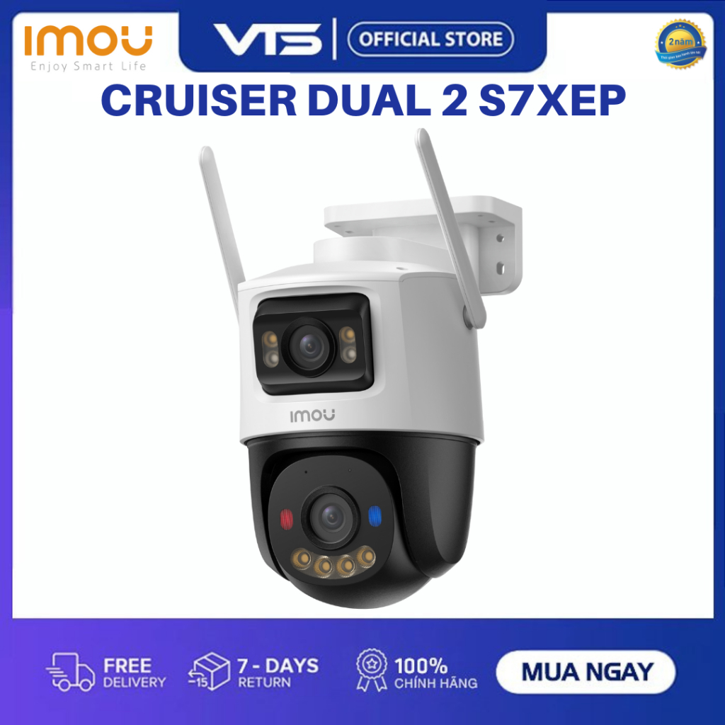 Camera Wifi IMOU 2 Mắt Cruiser Dual 2 S7XEP 6MP/10MP, S7XFP Pro 8MP Có Màu Ban Đêm, Xoay 360 Độ 2