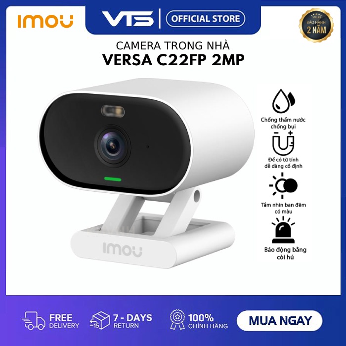 [NPP CHÍNH HÃNG] Camera Wifi Imou VERSA C22FP 2MP Dùng Trong Nhà Ngoài Trời Nhỏ Gọn Màu Ban Đêm Đế Nam Châm Chống Nước 3