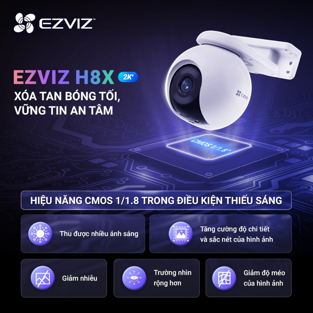 Camera Wifi EZVIZ H80F 4MP 2K+, Zoom 12X, Xoay 360 Độ, Đàm Thoại 2 Chiều, Có Màu, Theo Dõi Ai 4