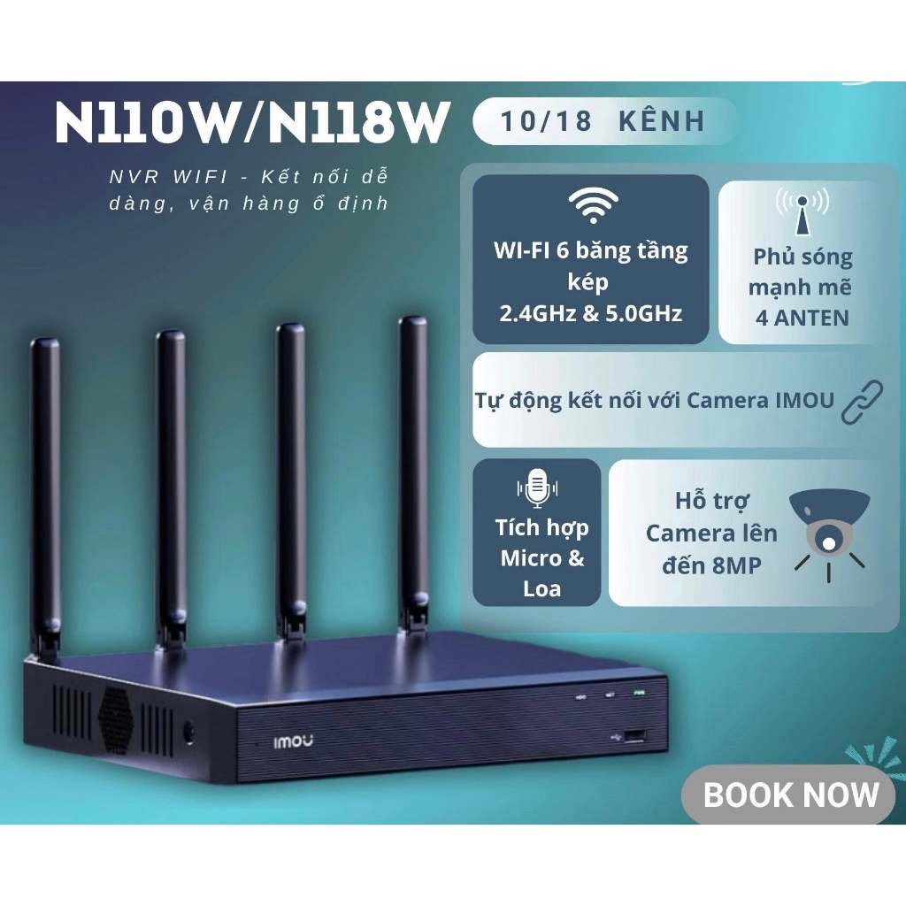 Đầu Ghi Hình NVR IMOU 10/18 Kênh N110W-8A0E/N118W-8A0E - Đàm Thoại, Hổ Trợ Camera Lên Đến 8MP 5