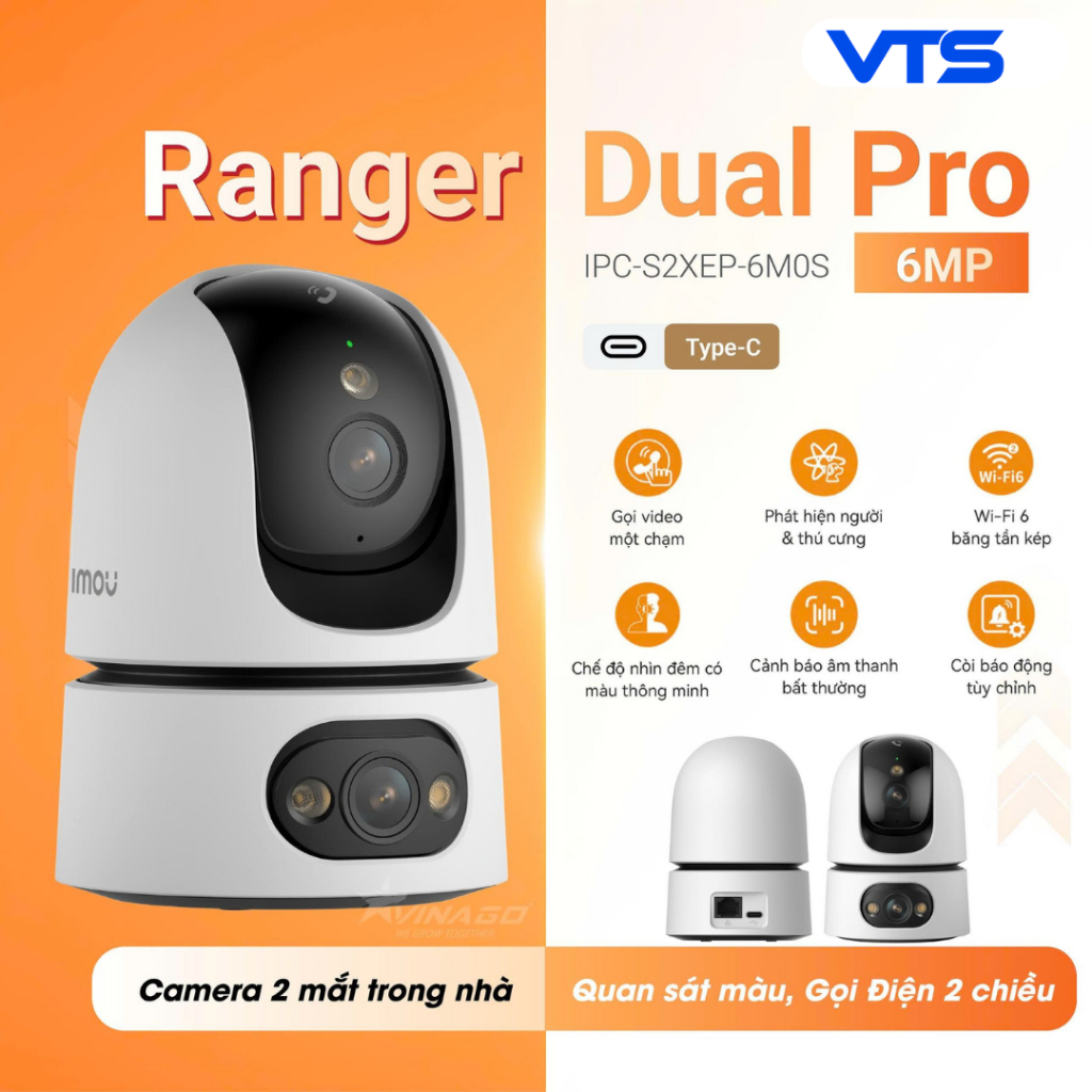 Camera Wifi IMOU 2 Mắt Ranger Dual Pro S2XEP 6MP/10MP, Xoay 360 Độ, Có Màu Ban Đêm,Đàm Thoại 2 Chiều 4