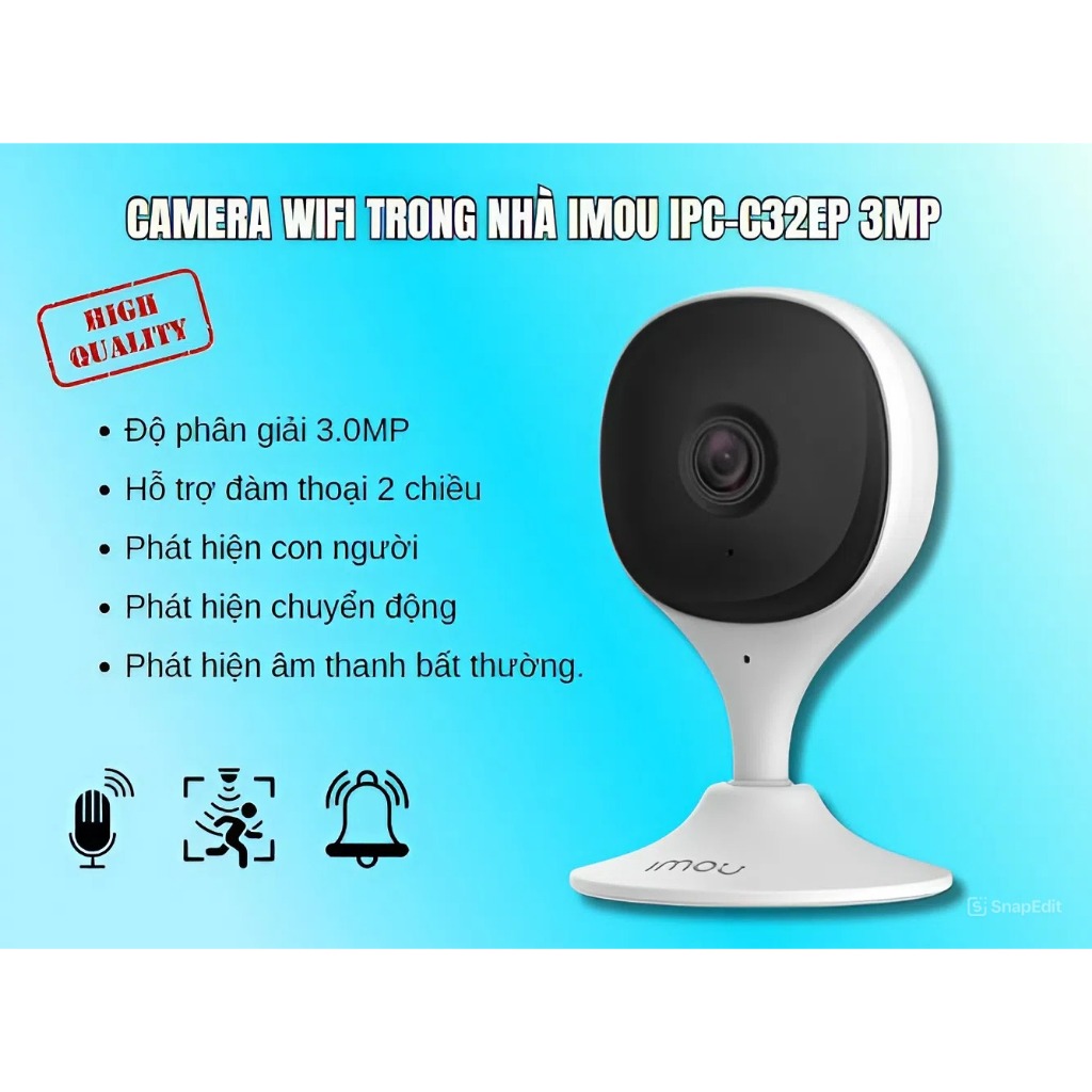 Camera Wifi iMOU C32SP 3MP 2K Góc Rộng Trong Nhà, Đàm Thoại 2 Chiều, Báo Động Thông Minh, BH 2 Năm 7