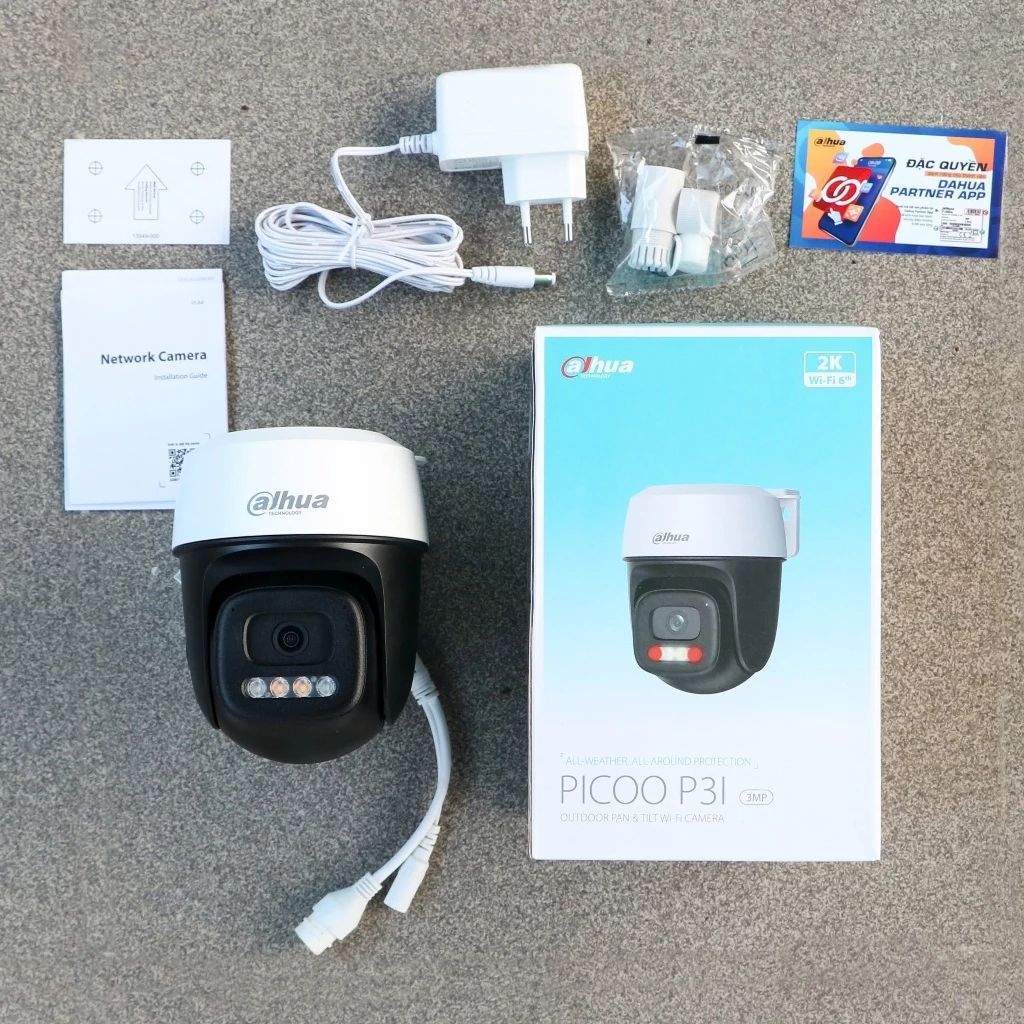 Camera Wifi DAHUA P3I 3MP/P5I 5MP Ngoài Trời, Có Màu Ban Đêm, Xoay 360 Độ, Đàm Thoại, Theo Dõi 8