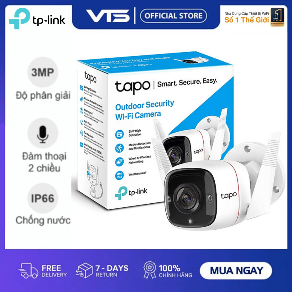 Camera Wifi Tapo TPLink C310 3MP/C320WS 4MP Ngoài Trời, Đàm Thoại 2 Chiều, Phát Hiện Chuyển Động 3