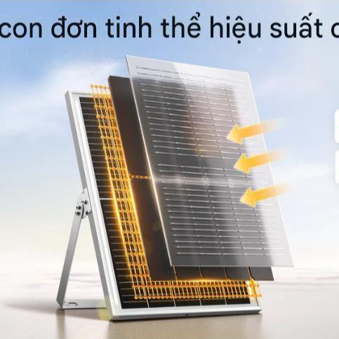 Đèn Pha Năng Lượng Mặt Trời GONEO GN-C600B-AS 600W, Quang Thông 3100lm, Pin 30Ah, 64 Bóng LED 10