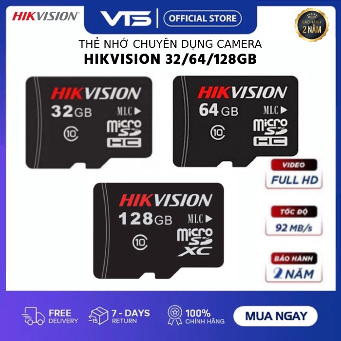 Thẻ Nhớ Micro SD HIKSEMI (HIKVISION) 32/64/128GB 92Mb/s - Thẻ Nhớ Lưu Trữ Chuyên Dụng Cho Camera 3
