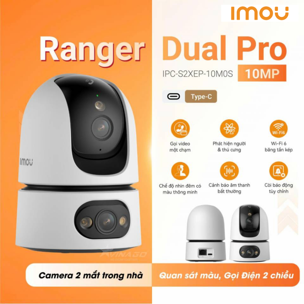 Camera Wifi IMOU 2 Mắt Ranger Dual Pro S2XEP 6MP/10MP, Xoay 360 Độ, Có Màu Ban Đêm,Đàm Thoại 2 Chiều 2