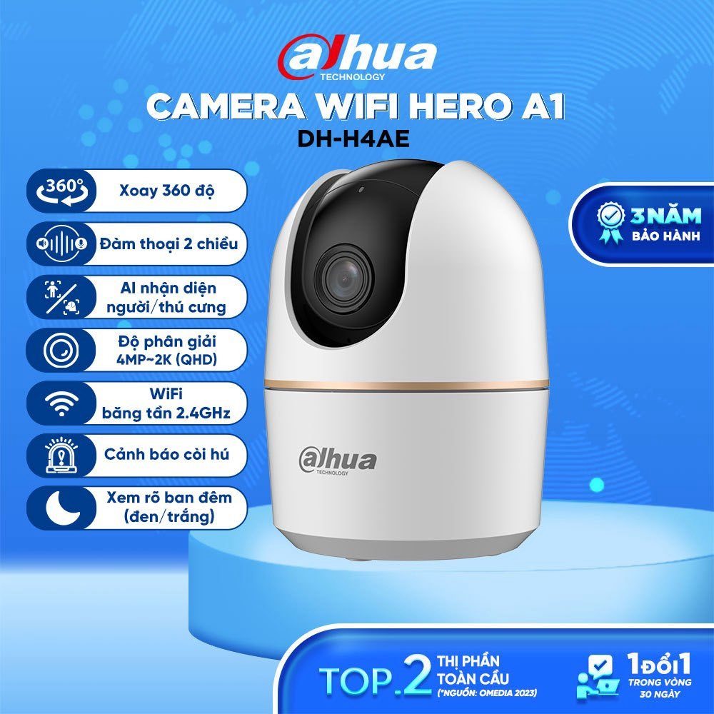 Camera Wifi DAHUA HERO A1 H3AE/H4AE/H5AE, H3AS/H5AS Trong Nhà, Xoay 360 Độ, Đàm Thoại, Theo Dõi 7